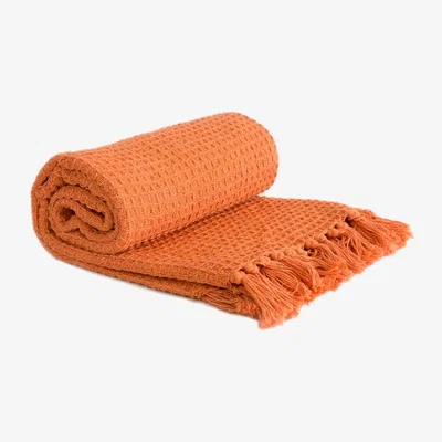 The Range Honeycomb Throw - Orange / 178cm