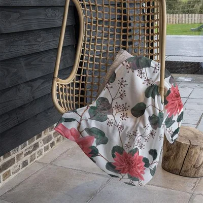 The Range Red Flowers Green Leaves Blanket - Red