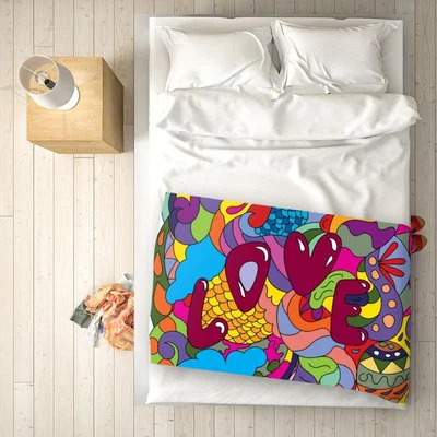 The Range Motley Doodling Love Blanket - Red
