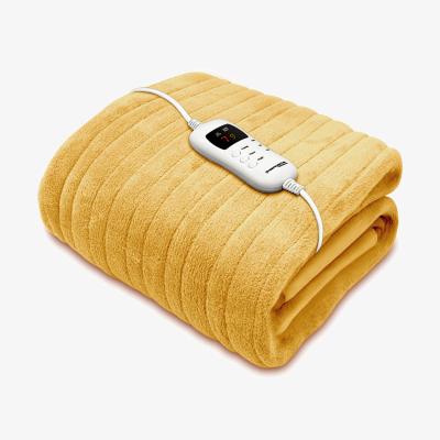 The Range Small Single Heated Electric Throw Soft Fleece Blanket - Gold