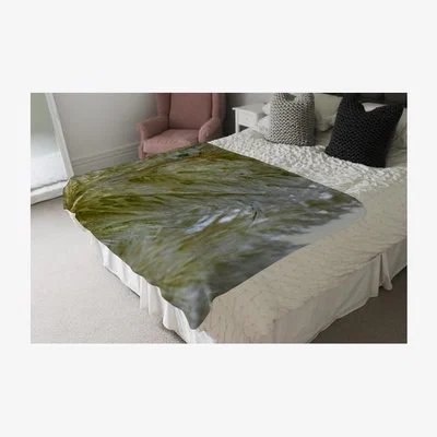 The Range Autumn Pampas Grass Close Up Designer Blanket - Yellow