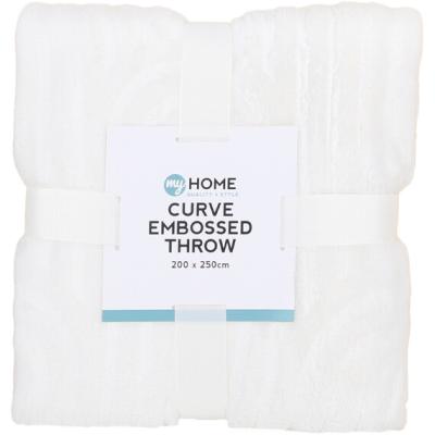 The Range Curve Embossed Throw - Cream