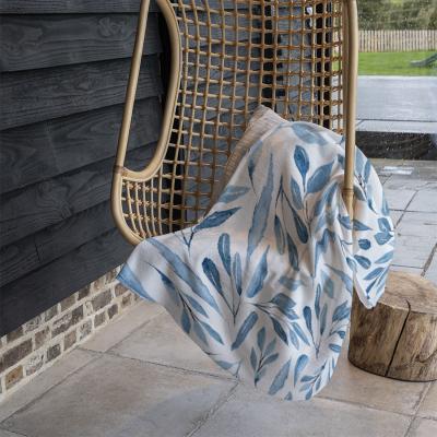 The Range Watercolour Blue Branches With Leaves Blanket - Blue