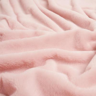 The Range Sienna Faux Rabbit Soft Warm Flannel Fleece Throw - Pink / 240cm