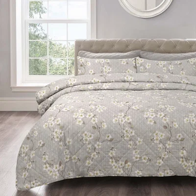 The Range Cherry Blossom Bedspread Set - Natural / King
