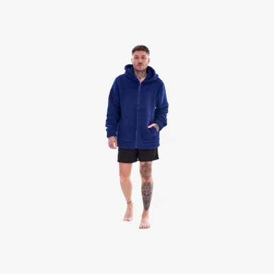 The Range Keanu Mens Sherpa Pull Over Hoodie - Navy / M