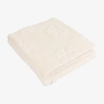 The Range Snowflakes Velvet Jacquard Throw - Snow