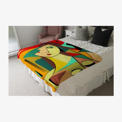 The Range Abstract Portrait Designer Blanket - Pink