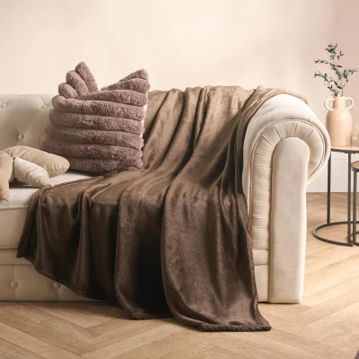 The Range OHS Supersoft Throw - Chocolate / 200cm