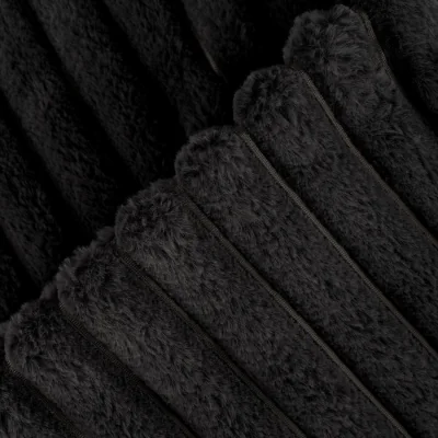 The Range OHS Faux Fur Thick Ribbed Throw - Black / 150cm / 1.5kg