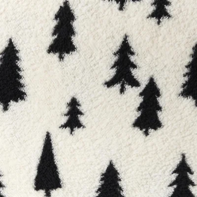 The Range OHS Festive Christmas Tree Fleece Throw - Monochrome