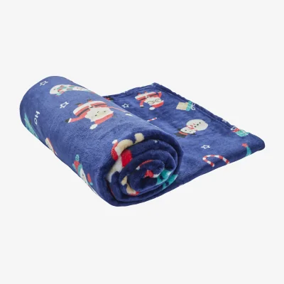 The Range Christmas Design Fleece Throw - Blue