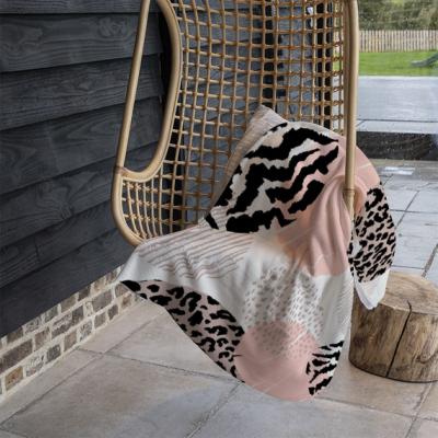 The Range Abstract Geometrics With Animal Print And Circles Blanket - Pink