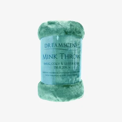 The Range Dreamscene Mink Soft Faux Fur Throw Fleece Blanket - Teal / 200cm