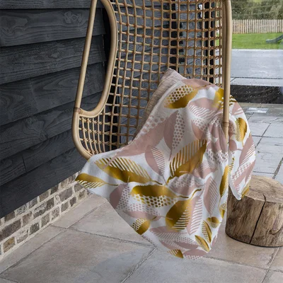 The Range Pastel Rose And Gold Autumn Blanket - Gold