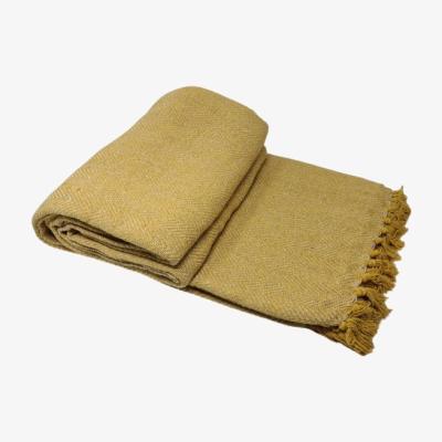 The Range Cotton Herringbone Chair Sofa Bed Throws - Mustard