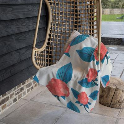 The Range Watercolour Floral Pattern Blanket - Blue