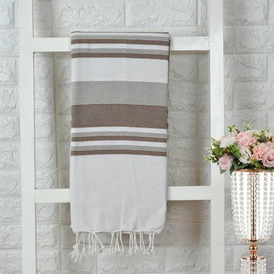 The Range Luxury Striped Karela Throw Over - Brown/Grey
