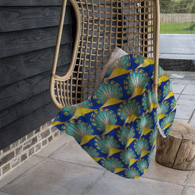 The Range Egyptian Style Motif Blanket - Green