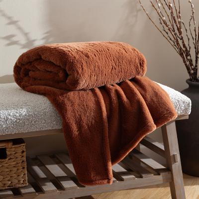 The Range Kallu Double-Sided Faux-Fur Throw - Rust / 200cm