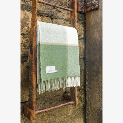 The Range Tweedmill Block Check ThrowBlanket - Olive