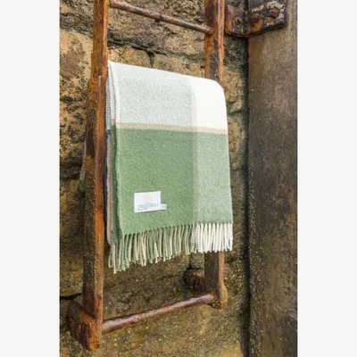 The Range Tweedmill Block Check ThrowBlanket - Olive