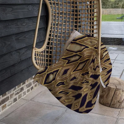 The Range Geometric Tiles Blanket - Brown