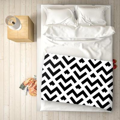 The Range Black And White Abstract Pattern Blanket - Grey