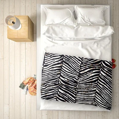 The Range Zebra Pattern Blanket - Grey