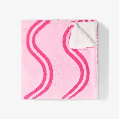 The Range OHS Wave Tufted Fleece Throw - Pink/Red