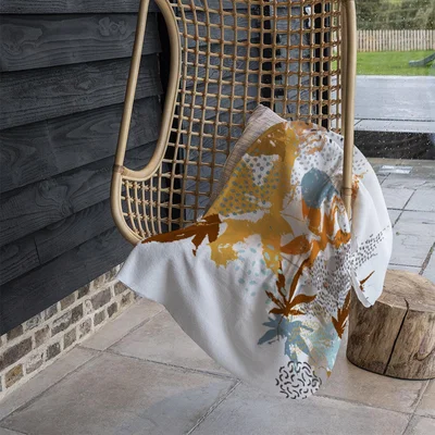 The Range Japanese Leaves Blanket - Orange
