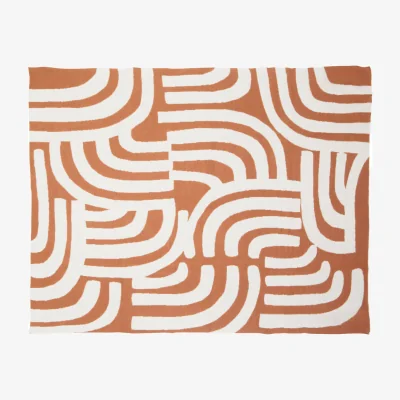 The Range Bosie Ozella Natural And Terracotta Throw - Brown