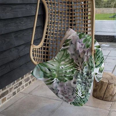 The Range Watercolour Botanical Leaves Blanket - Green