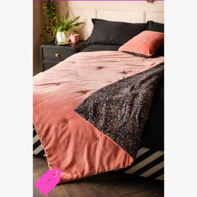 Rockett St George Black & Pink Velvet Tiger Reversible Quilt - SECONDS