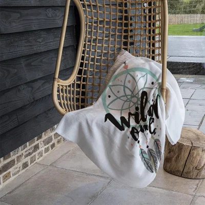 The Range Cute Print In Boho Style Blanket - Green