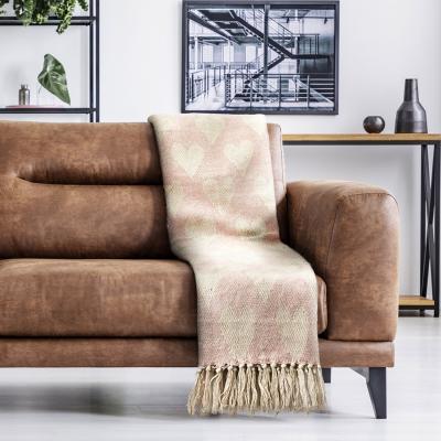 The Range Large Recycled Cotton Heart Throw - Blush - Blush