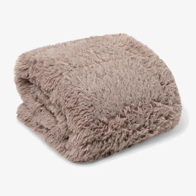 The Range OHS Fluffy Faux Fur Weighted Blanket - Natural / 150 x 200 cm