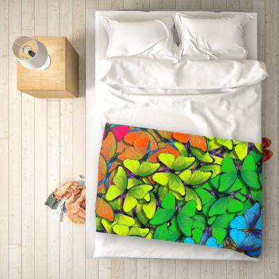 The Range Multicoloured Butterflies Blanket - Green