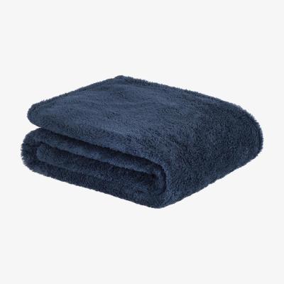 The Range Brentfords Teddy Fleece Large Throw Over Bed Blanket - Navy / Medium - 150 x 200cm
