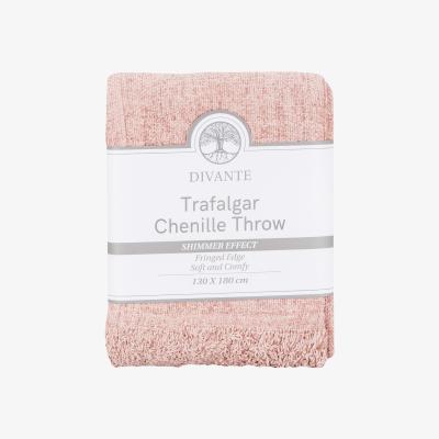 The Range Trafalgar Chenille Throw Grey - Rose