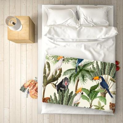 The Range Exotic Trees And Animals Blanket - Green