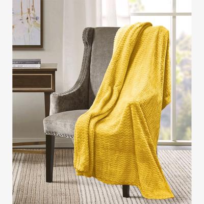 The Range Snug Soft Chevron Patterned Blanket Mink Throw - Ochre / 150x200