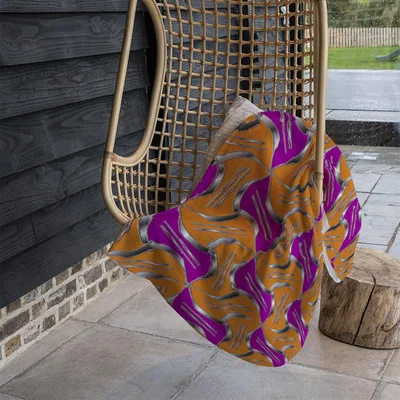 The Range Geo Metalic Shapes Blanket - Orange