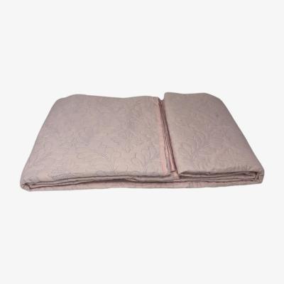 The Range Solid Quilted Bedspread Throw - Baby Pink