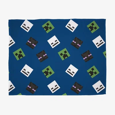 The Range Minecraft Creeps Fleece Throw   - Blue
