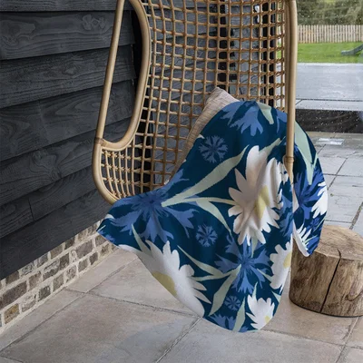 The Range Daisies On Navy Blanket - Blue