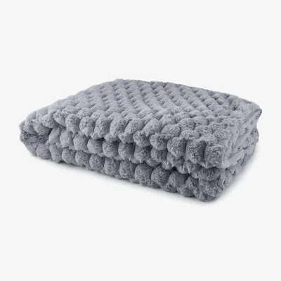 The Range Lush Faux Rabbit Fur Throw - Charcoal / 152cm
