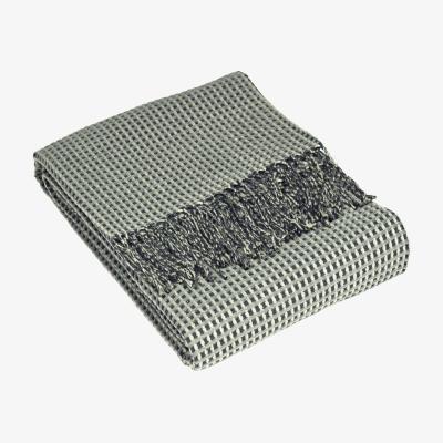 The Range Rowan Waffle Throw - Charcoal