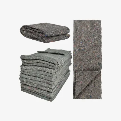 The Range 10 x Large Removal Blankets 200 x 150cm Premium Cross-Stitched Wool Moving Covers - Grey