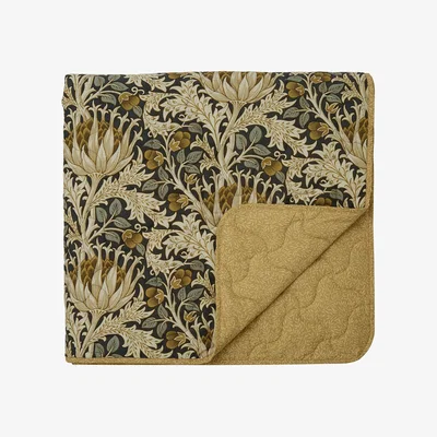 The Rug Seller Artichoke Throw in Charcoal And Mustard by Morris & Co
